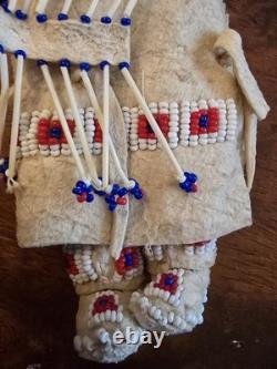 Native American Beaded Leather Doll Set Sioux South Dakota Lillian Rainbow Dolls