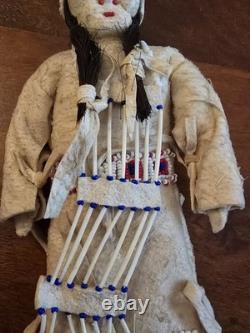 Native American Beaded Leather Doll Set Sioux South Dakota Lillian Rainbow Dolls