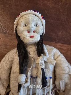 Native American Beaded Leather Doll Set Sioux South Dakota Lillian Rainbow Dolls