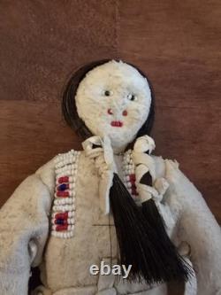Native American Beaded Leather Doll Set Sioux South Dakota Lillian Rainbow Dolls