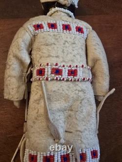 Native American Beaded Leather Doll Set Sioux South Dakota Lillian Rainbow Dolls