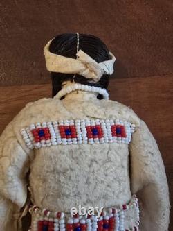 Native American Beaded Leather Doll Set Sioux South Dakota Lillian Rainbow Dolls