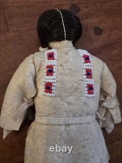Native American Beaded Leather Doll Set Sioux South Dakota Lillian Rainbow Dolls