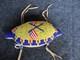 Native American Beaded Leather Fetish, American Indian Turtle Amulet, Day-02145
