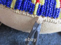 Native American Beaded Leather Fetish, American Indian Turtle Amulet, Day-02145