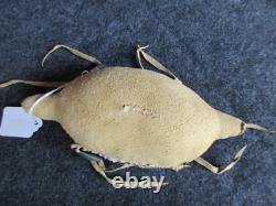 Native American Beaded Leather Fetish, American Indian Turtle Amulet, Day-02145