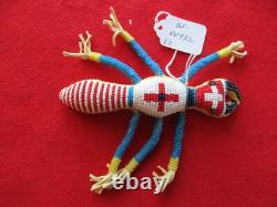 Native American Beaded Leather Fetish, Indian Ant Effigy Amulet, Sb-102402139c