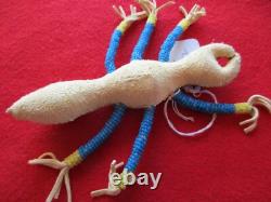 Native American Beaded Leather Fetish, Indian Ant Effigy Amulet, Sb-102402139c