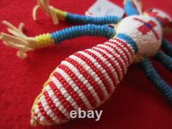 Native American Beaded Leather Fetish, Indian Ant Effigy Amulet, Sb-102402139c