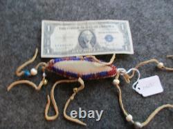 Native American Beaded Leather Fetish, Lizard Effigy, Amulet, Sd-082604281