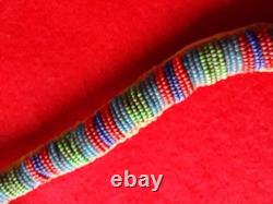 Native American Beaded Leather Fetish, Unique Snake Amulet, Du-032609182