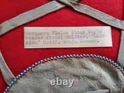 Native American Beaded Leather Holster, Whirling Log Design, Sd-122408658