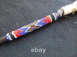 Native American Beaded Leather & Horse Hair Fly Whisk, Sd-062206675