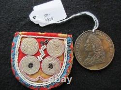 Native American Beaded Leather Peace Medal Bag & George II Medal, Sd-082307850