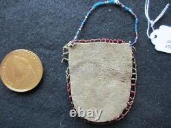 Native American Beaded Leather Peace Medal Bag & George II Medal, Sd-082307851