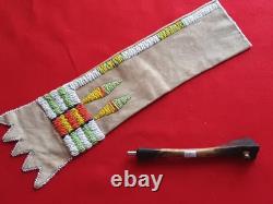 Native American Beaded Leather Pipe Bag, And Bullet Casing Pipe Sd-0126009079