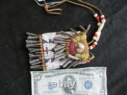 Native American Beaded Leather Tobacco Bag, Medicine Pouch, Sd-012206241