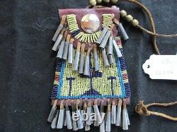 Native American Beaded Leather Tobacco Bag, Medicine Pouch, Sd-012206242