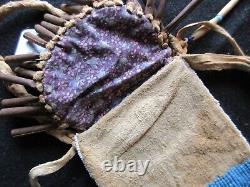 Native American Beaded Leather Tobacco Bag, Medicine Pouch, Sd-042305993