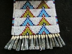 Native American Beaded Leather Tobacco Bag, South Dakota Pouch, Sd-082105769