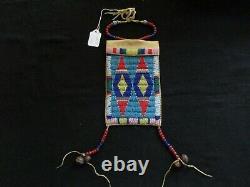 Native American Beaded Leather Tobacco Bag, South Dakota Pouch, Sd-092105767