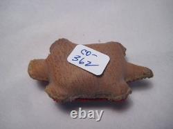 Native American Beaded Leather Turtle Fetish, Northern Plains Amulet. Co-362