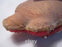 Native American Beaded Leather Turtle Fetish, Northern Plains Amulet. Co-362