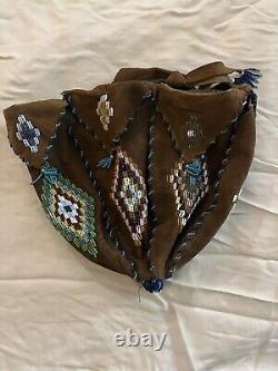 Native American Beaded Medicine Bag Drawstring