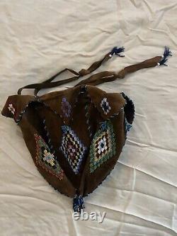 Native American Beaded Medicine Bag Drawstring