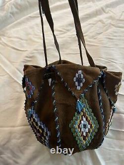 Native American Beaded Medicine Bag Drawstring
