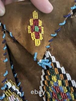 Native American Beaded Medicine Bag Drawstring