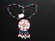 Native American Beaded Necklace, Large Quilled Medallion Pendant Ott-112408631