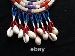 Native American Beaded Necklace, Large Quilled Medallion Pendant Ott-112408631