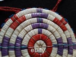 Native American Beaded Necklace, Large Quilled Medallion Pendant Ott-112408631