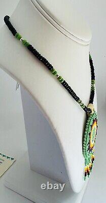 Native American Beaded Necklace, Running Bear
