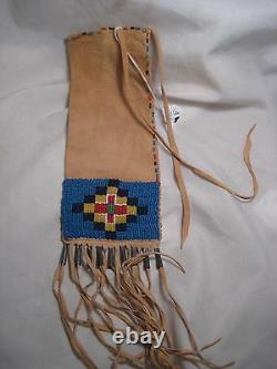 Native American Beaded Pipe Bag, American Indian Beaded Chanupa Bag, #port-780