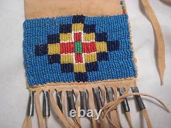 Native American Beaded Pipe Bag, American Indian Beaded Chanupa Bag, #port-780