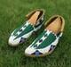 Native American Beaded Powwow Moccasins Green Geometric Beads Leather MC617