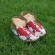 Native American Beaded Powwow Moccasins Red Stripe Multicolor Leather MC630