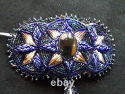 Native American Beaded & Quilled Barrette, Hair Tie Barrette, Sb-082609260