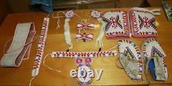 Native American Beaded Regalia Powwow Pink/blue Dance Outfit Free Shipping