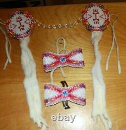 Native American Beaded Regalia Powwow Pink/blue Dance Outfit Free Shipping