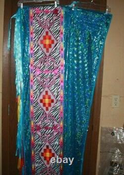 Native American Beaded Regalia Powwow Pink/blue Dance Outfit Free Shipping