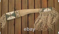 Native American Beaded Rifle Cover Sioux Style Suede Leather Rifle Scabbard S503