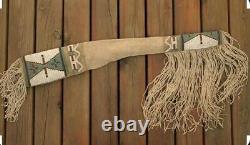 Native American Beaded Rifle Scabbard Sioux Style Suede Leather S503