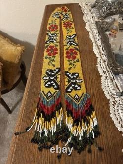 Native American Beaded Sash (55+ Inch X 2.25 Inch)