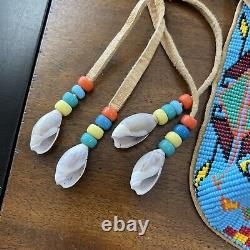 Native American Beaded Sash Belt Deer Skin Wrap And Tie Cumberbun Handmade