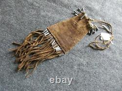 Native American Beaded Tobacco Pouch, Indian Leather Medicine Bag, Atl-03509