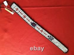 Native American Beaded Wampum Belt, Turtle & Whirling Log Designs Sd-122408664