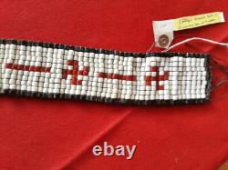 Native American Beaded Wampum Belt, Turtle & Whirling Log Designs Sd-122408664